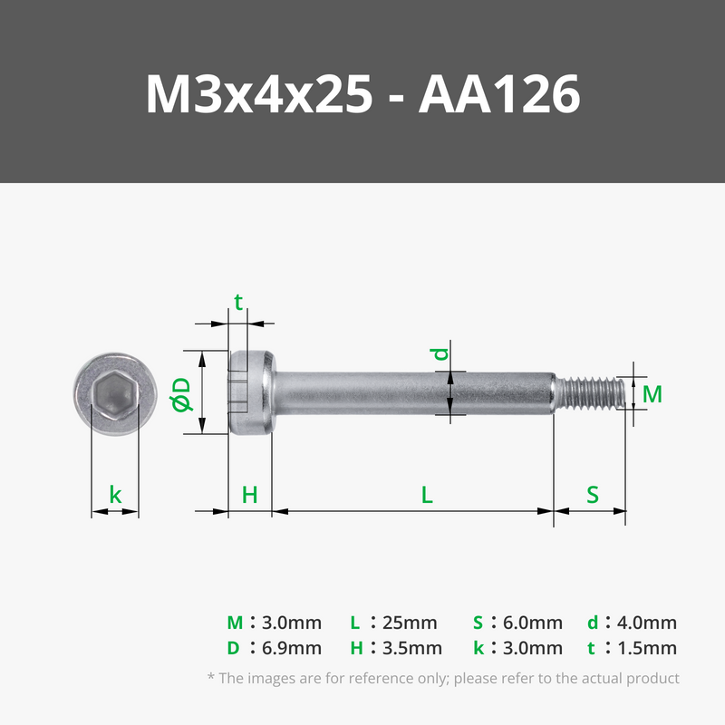 M3 Socket Head Shoulder Machine Screws (SHSS)
