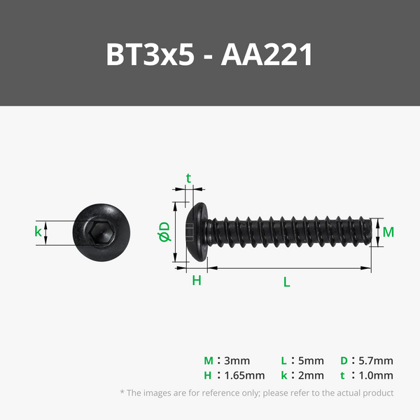 BT3 Button Head Cap Self Tapping Screw (BHCS)